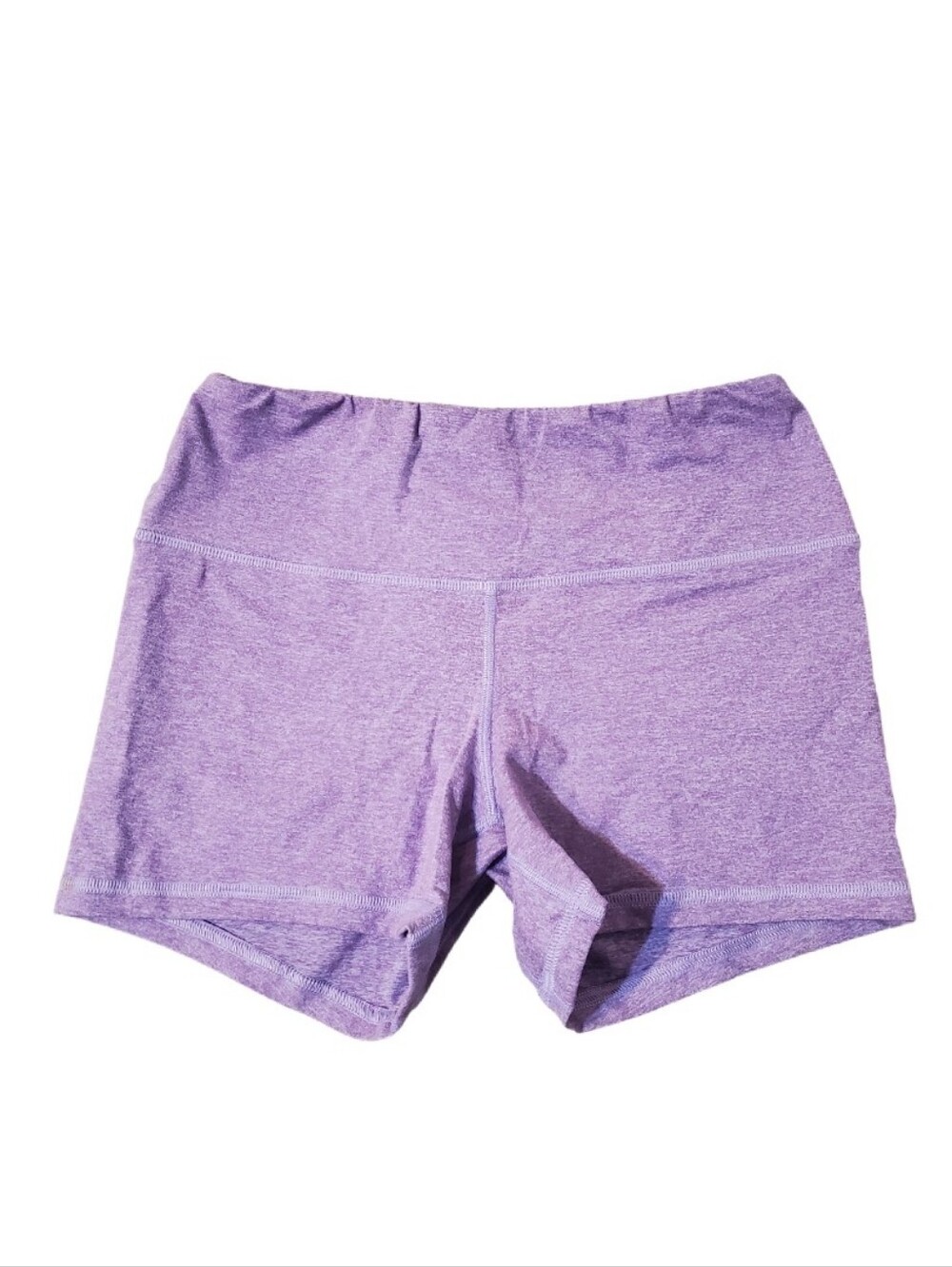 Fleo Heathered Purple Power High Rise Barbella Exclusive Shorts Medium